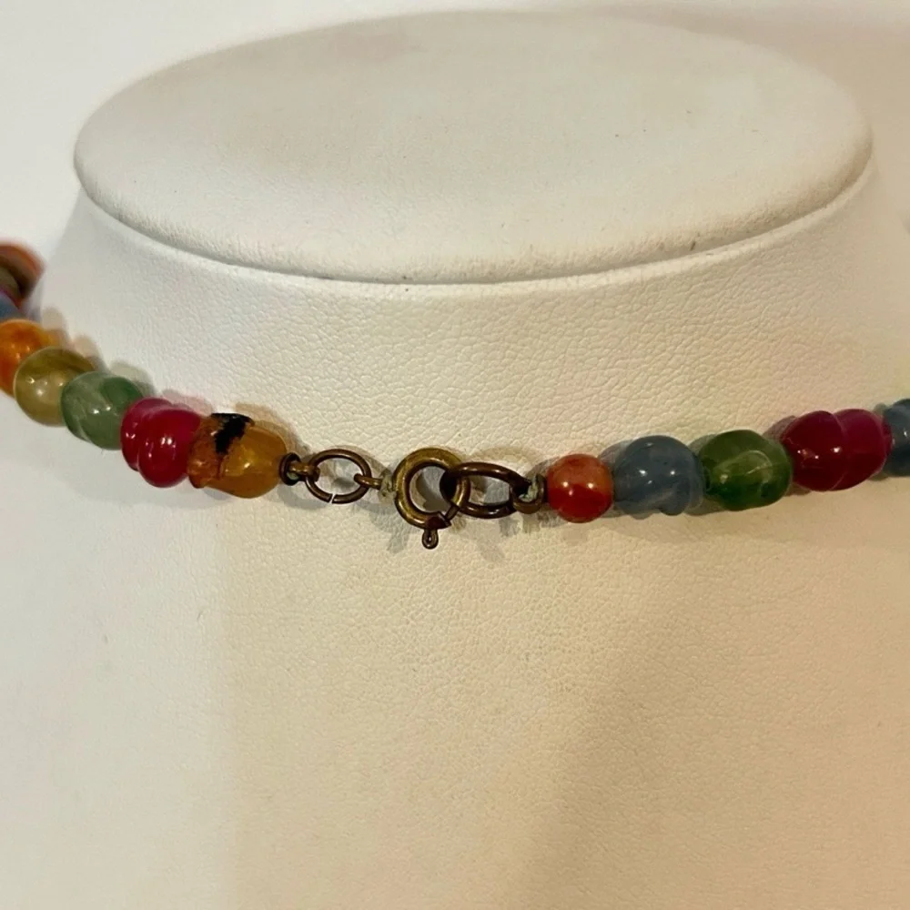 Vintage early‎ 1900s beaded pendant Necklace 18